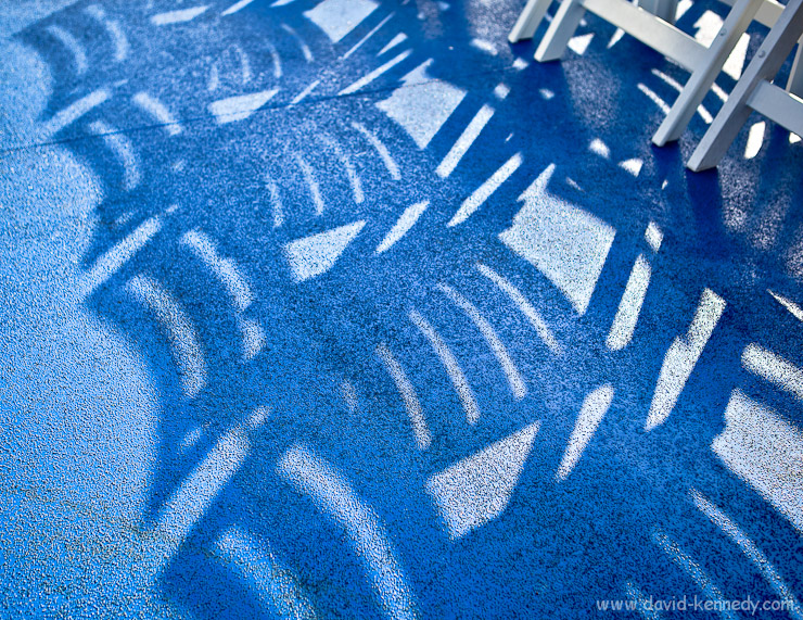 Deck chair shadows on Wendella Boats' "Linnea."